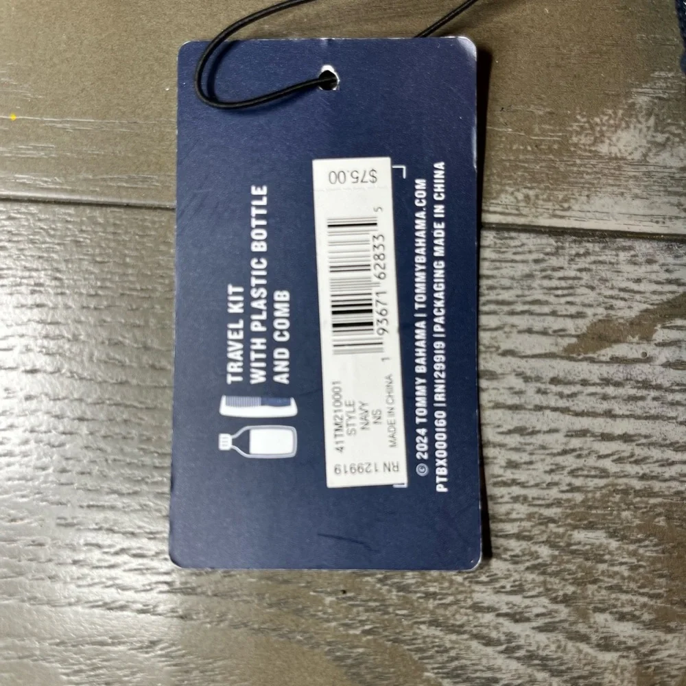 Tommy Bahama Travel Kit Navy Brown Zipper Hanging Bag NWT